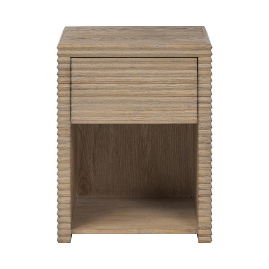Wickham Ribbed Oak Bedside | 1 Drawer - SEET London