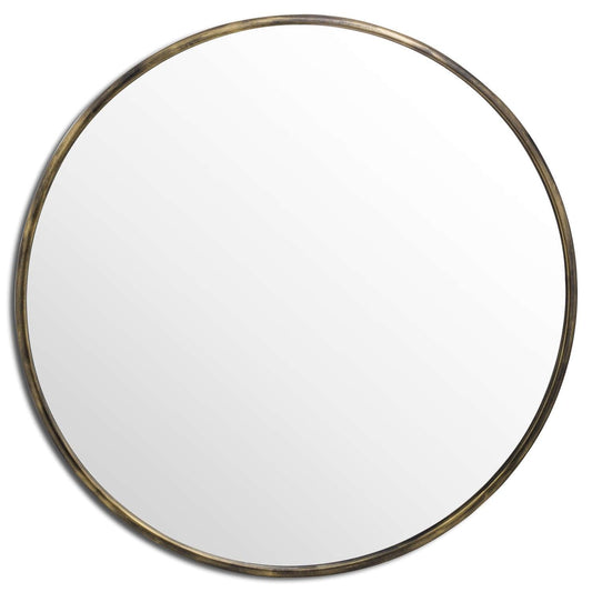 Antique Brass Large Narrow Edged Mirror - SEET London