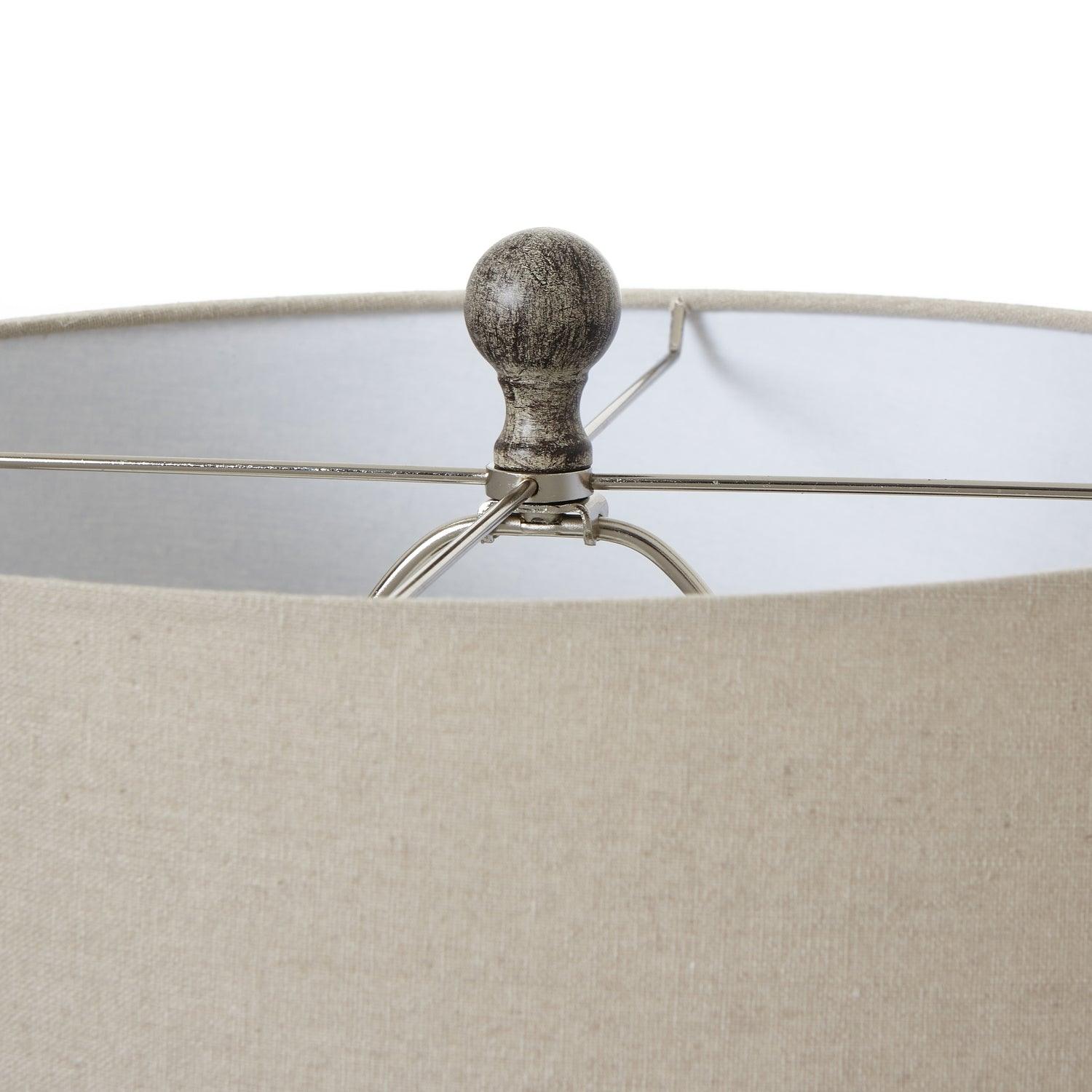 Ochre Carved Textured Table Lamp | Linen Shade - SEET London