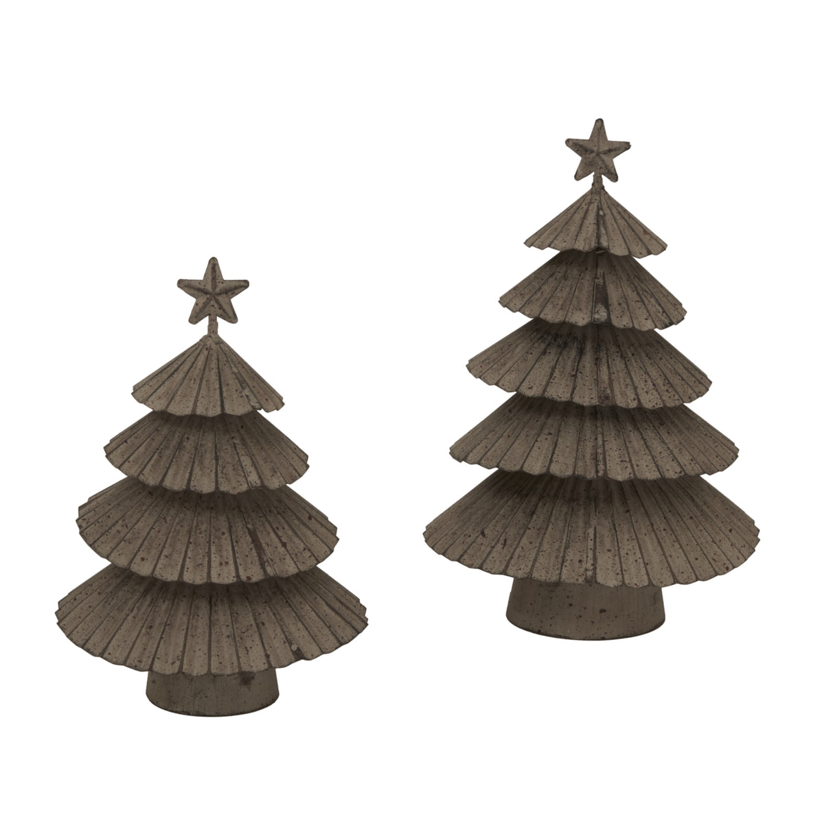 Rustic Metal Layered Tree With Star