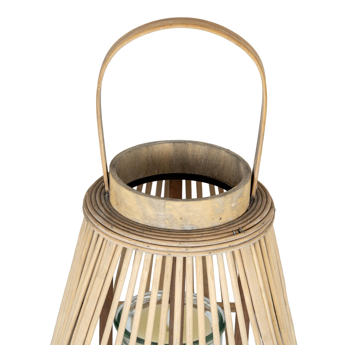 Large Peardrop Wicker Lantern With Glass Holder