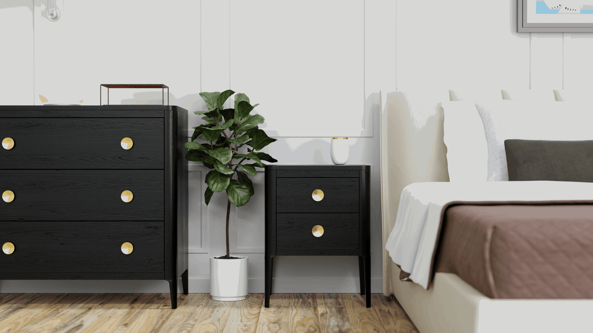Abberley Bedside Table | Black - SEET London