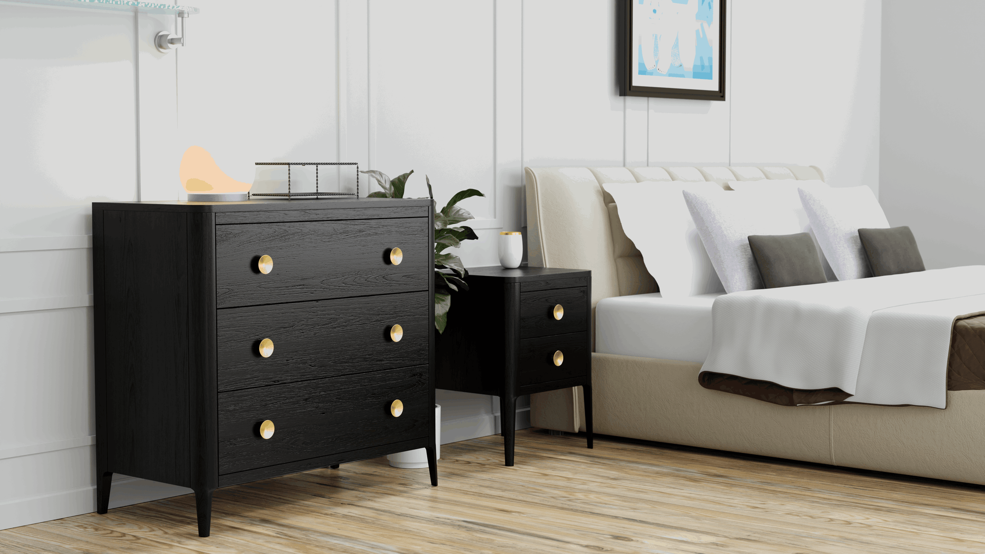 Abberley Bedside Table | Black - SEET London