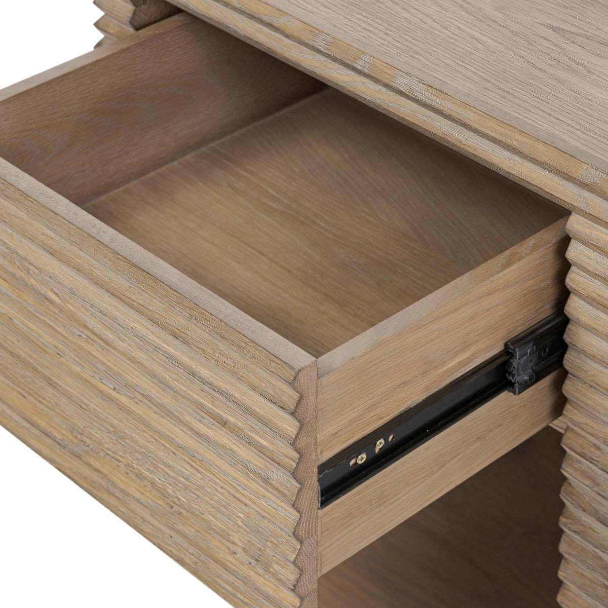 Wickham Ribbed Oak Bedside | 1 Drawer - SEET London