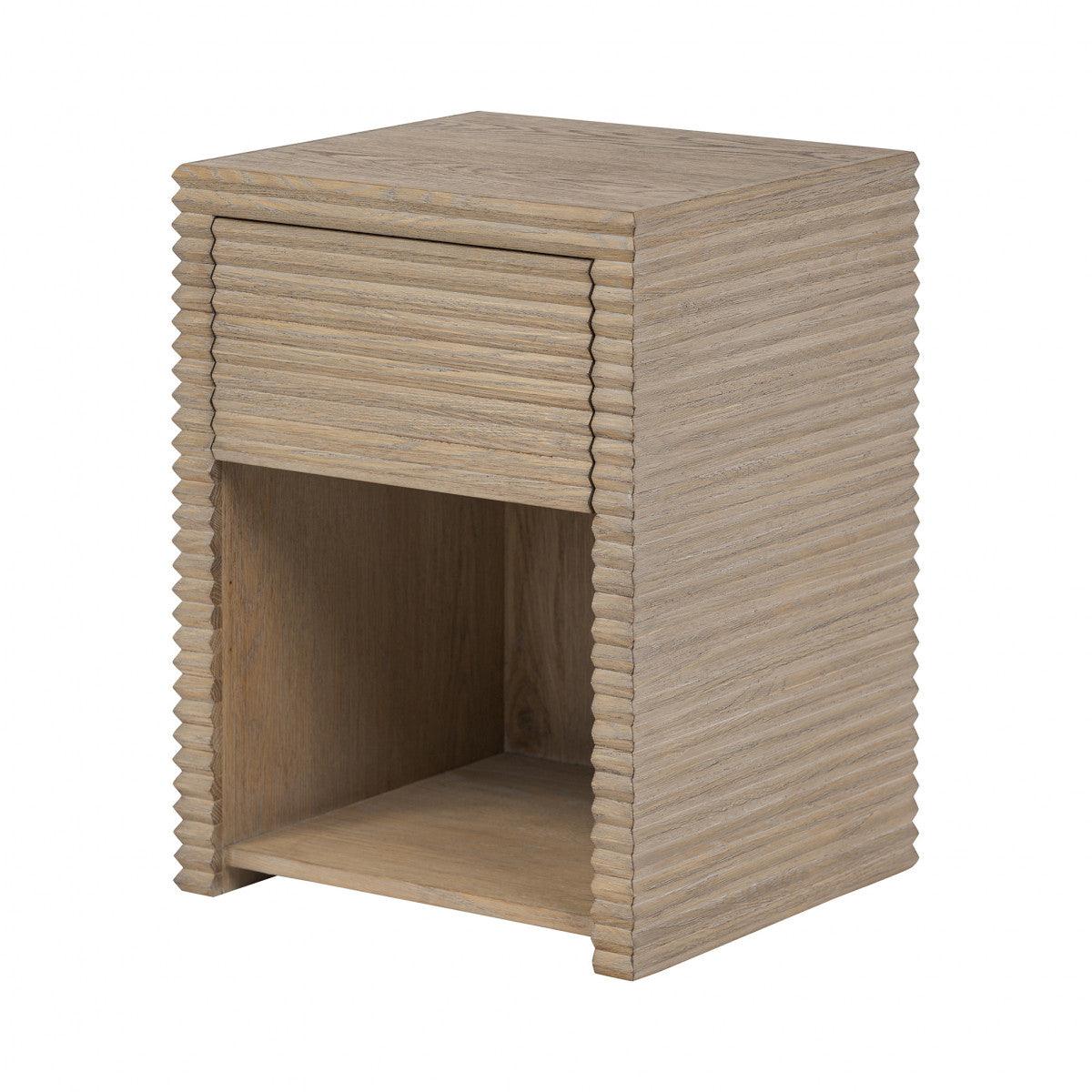 Wickham Ribbed Oak Bedside | 1 Drawer - SEET London