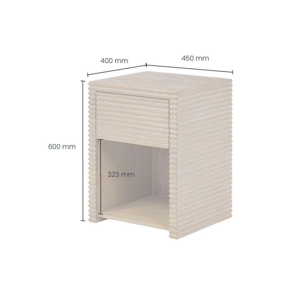 Wickham Ribbed Oak Bedside | 1 Drawer - SEET London