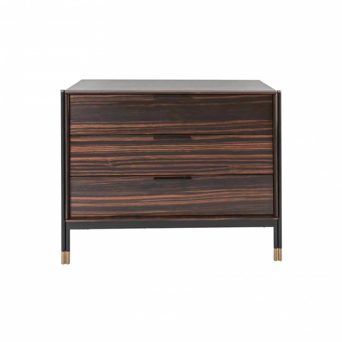 Bali 3 Drawer Chest  - Ebony / Grey