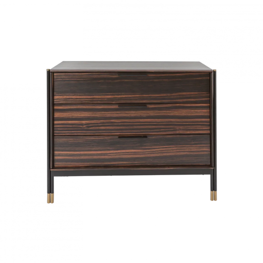 Bali 3 Drawer Chest  - Ebony / Grey