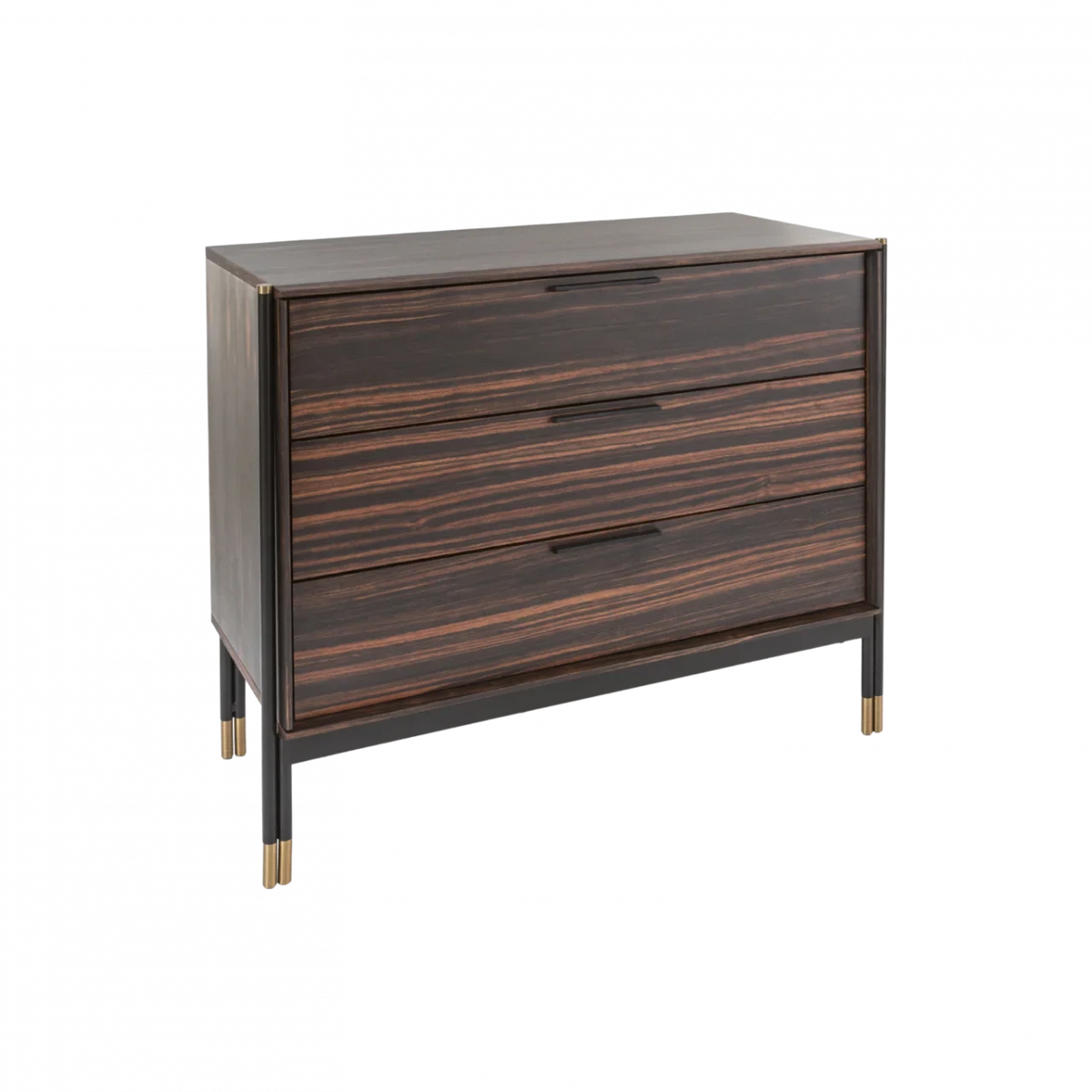 Bali 3 Drawer Chest  - Ebony / Grey