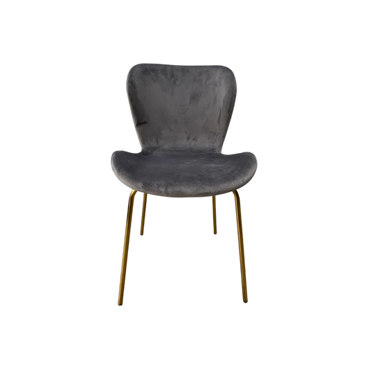 Jasmine Dining Chair - Brass Legs - Dark Grey