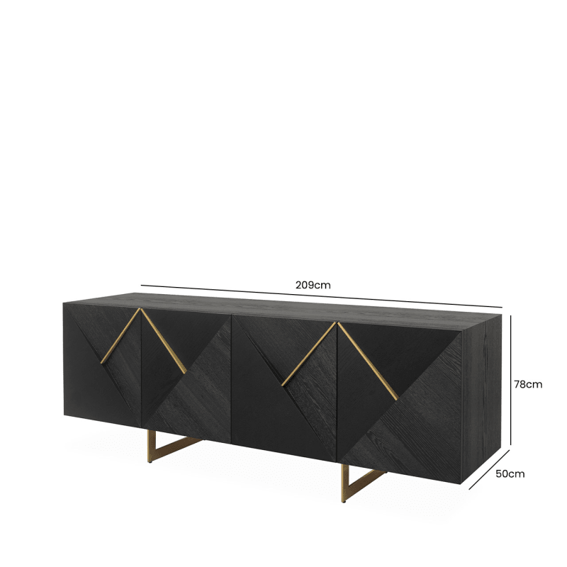 Ivanna 4 Door Sideboard Espresso Oak - SEET London