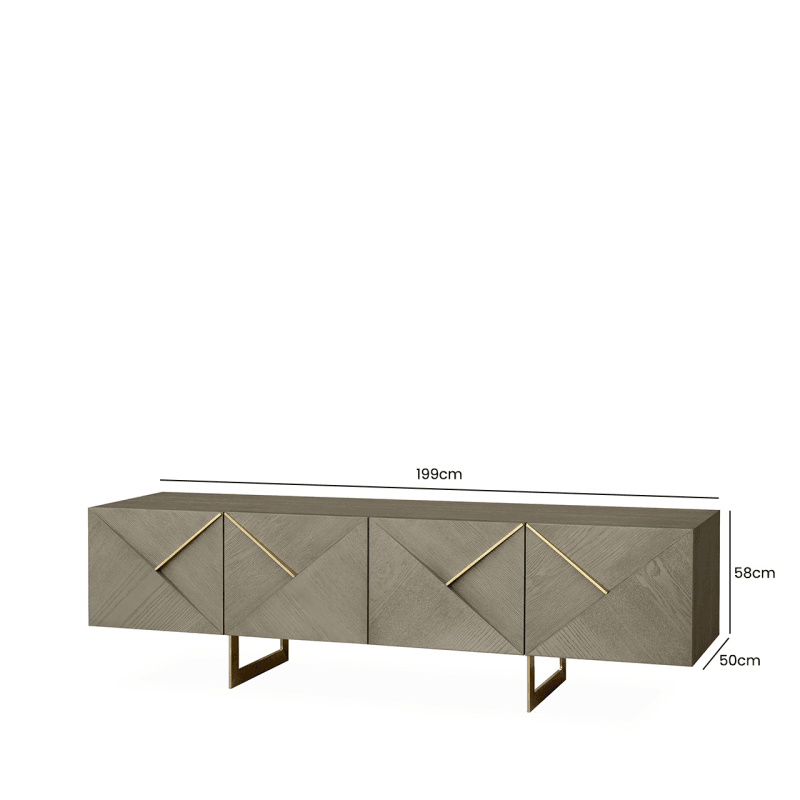 Ivanna 4 Door Entertainment Unit Ash Oak - SEET London