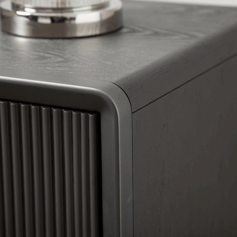 Amelie Smoke Grey Elm 2 Drawer Cabinet - SEET London