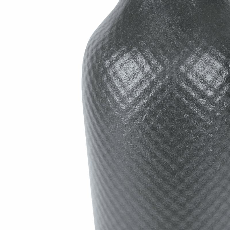 Black Patterned Ceramic Table Lamp with Grey Linen Shade 48cm - SEET London