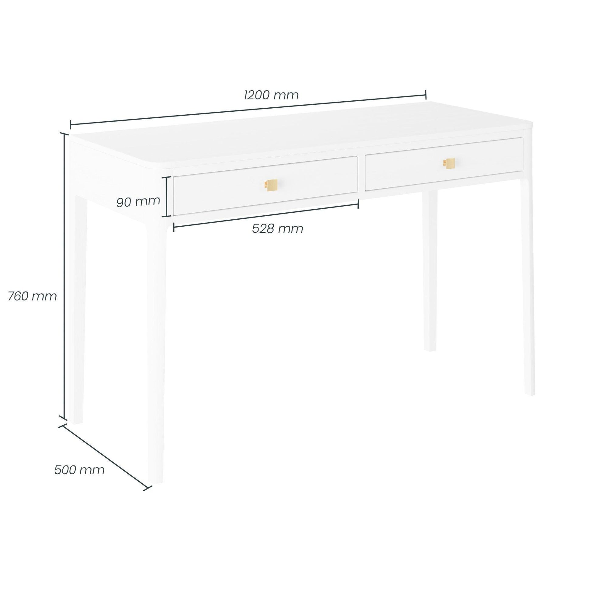 Abberley White Desk with Drawers | White - SEET London