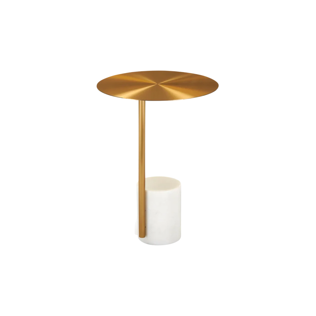Violet Lamp Table - Gold & White Marble