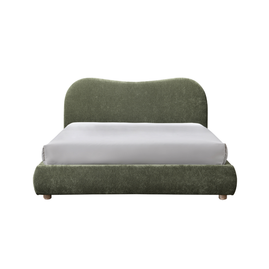 Wave Beds in Olive Soft Weave